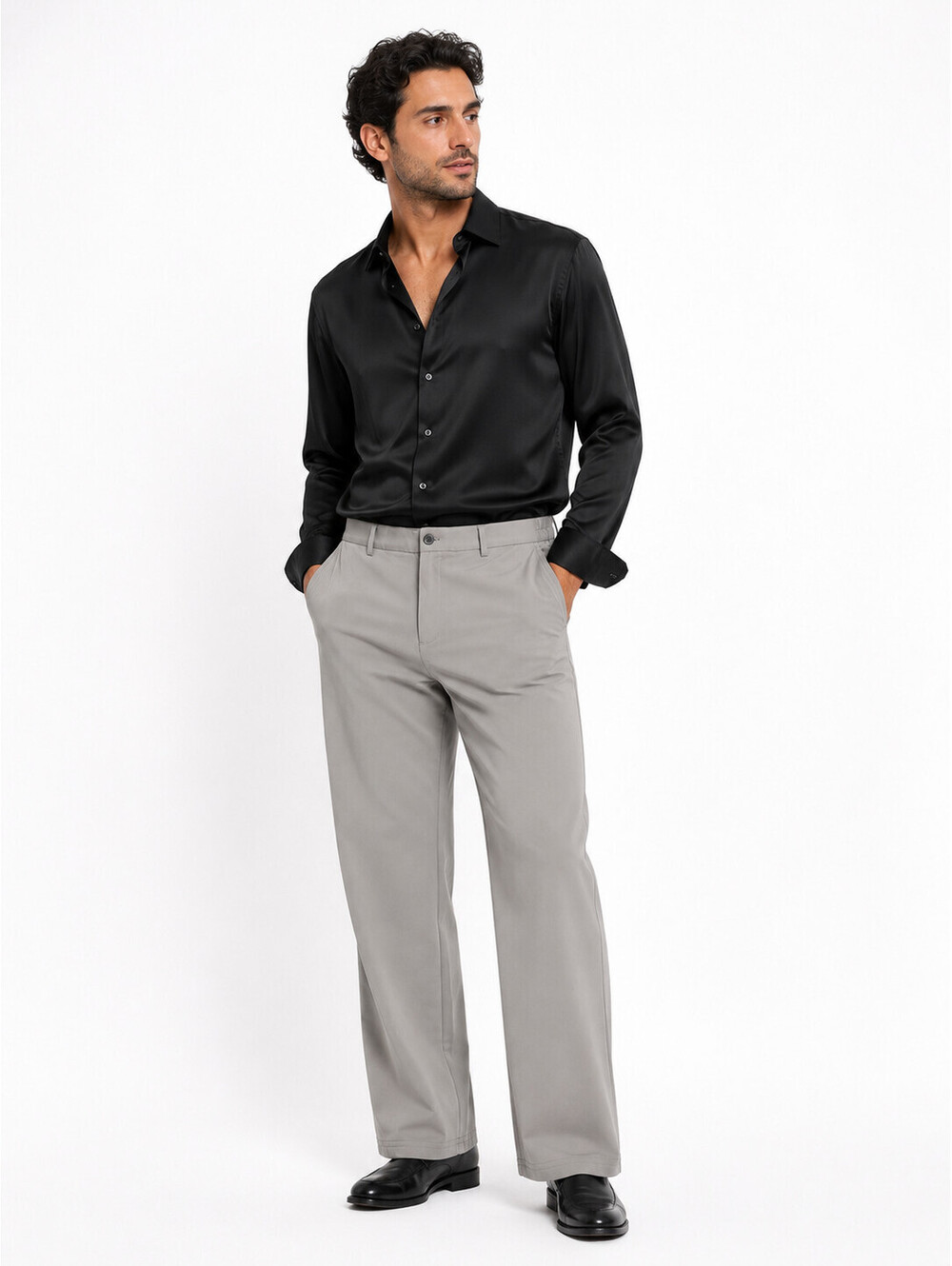 Spaidersilk Men's Stretch Fabric, Lightweight Gray Quick-Drying Pants Sz 38W*30L